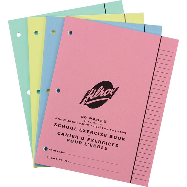 Hilroy Notebook - 80 Pages - Ruled Front Ruling - 8 3/8" (212.73 mm) x 10 7/8" (276.23 mm) Sheet Size - Recycled - 20 / Pack
