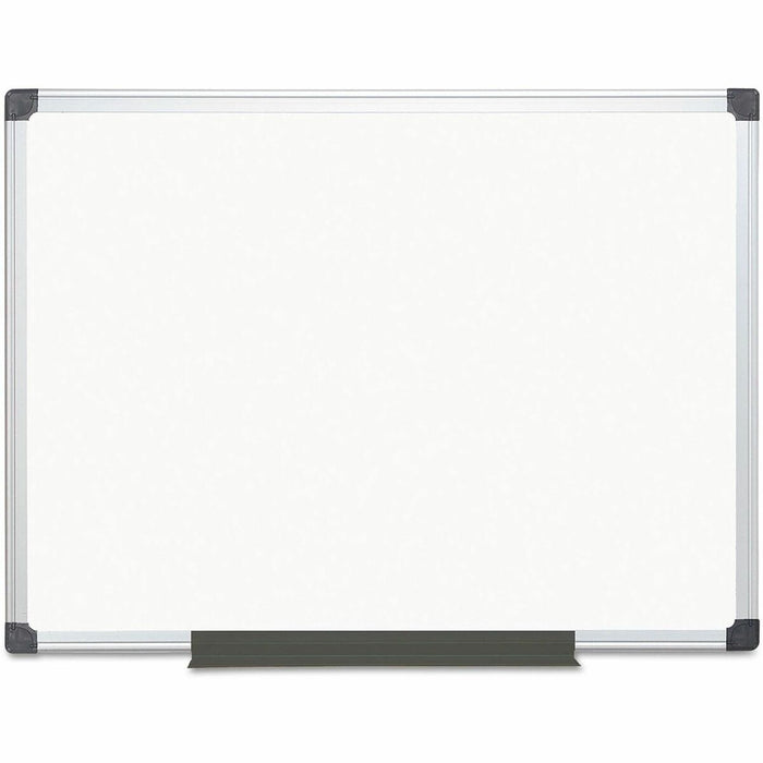 MasterVision Magnetic Dry-Erase Board - 48" (121.92 cm) Width x 36" (91.44 cm) Height - Lacquered Steel Surface - Anodized Aluminum Frame - Rectangle - Horizontal/Vertical - Magnetic - Stain Resistant, Pen Tray - 1 Each