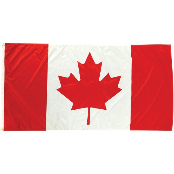 Durapoly Canadian Flags National Flag - Canada - 27" (685.80 mm) Length x 54" (1371.60 mm) Width - Heavy Duty, Fade Resistant, Grommet, Durable - Polyester, Brass