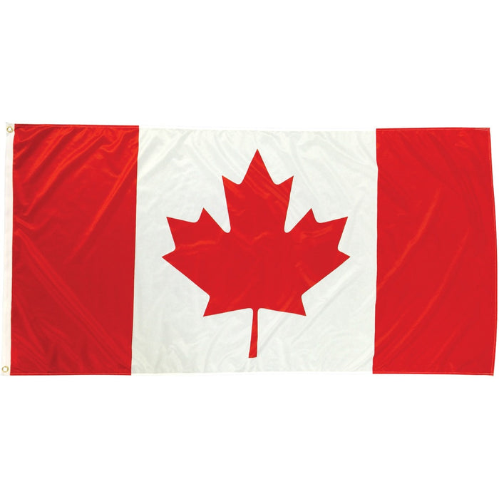 Durapoly Canadian Flags National Flag - Canada - 36" (914.40 mm) Length x 72" (1828.80 mm) Width - Heavy Duty, Fade Resistant, Grommet, Durable - Polyester, Brass