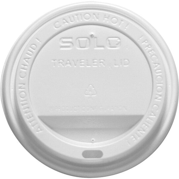 Solo 10-24 oz Hot Cup Lid - Dome - 3.70" (93.98 mm) Diameter - White - 100 / Pack