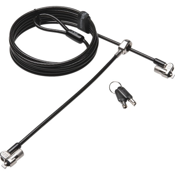 Kensington MicroSaver Cable Lock - 8 ft (2.44 m) Cable - Keyed Lock - Black, Silver - Carbon Steel - For Notebook, Tablet