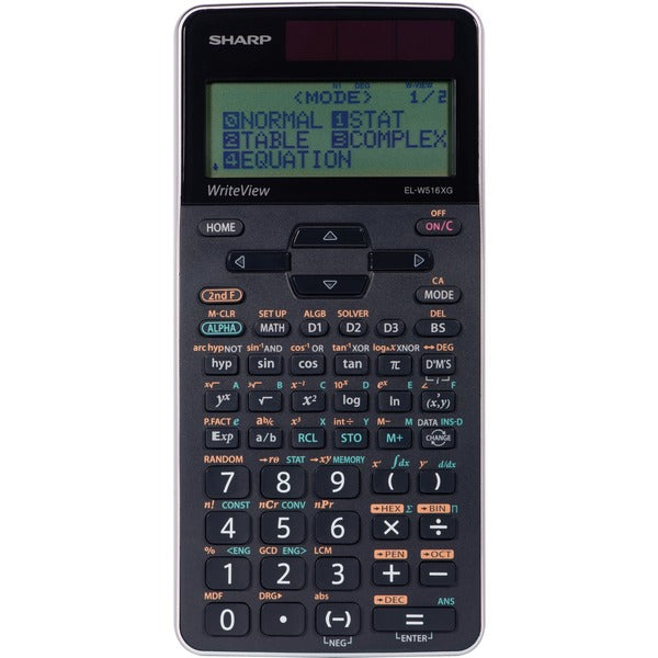 Sharp WriteView Scientific Calculator - 640 Functions - Dual Power, Slide-on Hard Case, Textbook Display - 4 Line(s) - 16 Digits - Battery/Solar Powered - 1.1" (27.94 mm) Height x 3.8" (96.52 mm) Width x 6.2" (157.48 mm) Depth