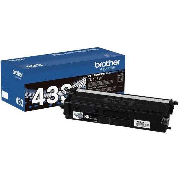 Brother TN433BK Original High Yield Laser Toner Cartridge - Black - 1 Each - 4500 páginas
