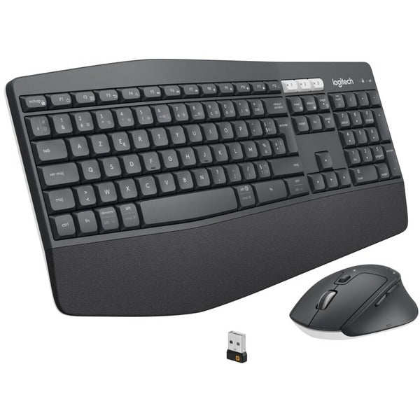 Logitech&reg; MK850 Performance Wireless Keyboard and Mouse Combo (French Layout) - USB Wireless Bluetooth/RF Keyboard - French - USB Wireless Bluetooth/RF Mouse - Optical - 1000 dpi - Scroll Wheel - AAA, AA - Compatible with Smartphone, Desktop Computer,