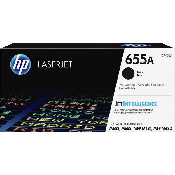 HP 655A (CF450A) Original Laser Toner Cartridge - Black - 1 Each - 12500 Pages