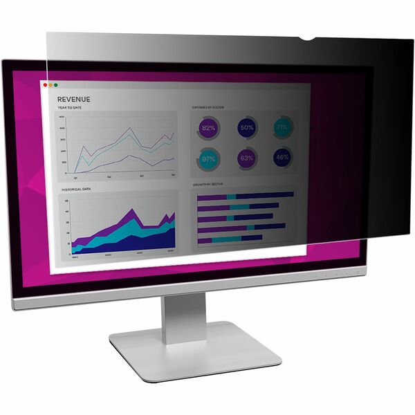 3M High Clarity Privacy Filter Black, Glossy - For 23.8" (604.52 mm) Widescreen LCD Monitor - 16:9 - Scratch Resistant, Dust Resistant - 1 Each