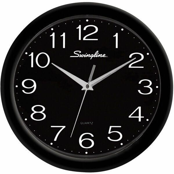 Swingline Wall Clock - Analog - Quartz - Black Case