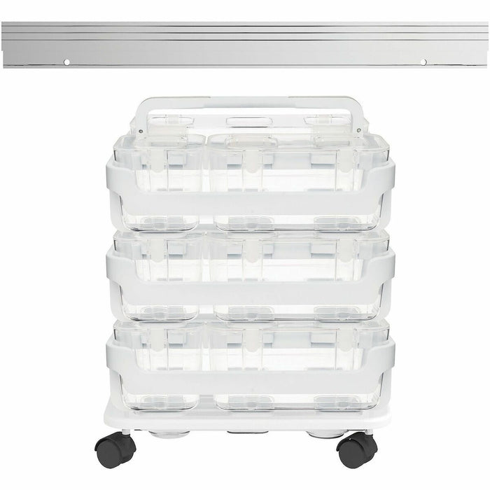 Deflecto Stackable Caddy Organizer Multi-Pack Bundle - 17.3" (439.42 mm) Height x 16" (406.40 mm) Width x 11" (279.40 mm) Depth - Floor - White - 1 Each