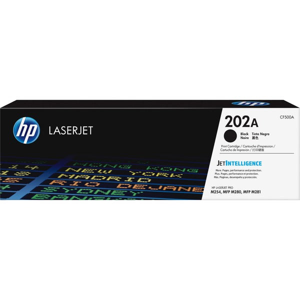 HP 202A (CF500A) Original Standard Yield Laser Toner Cartridge - Black - 1 Each - 1400 Pages