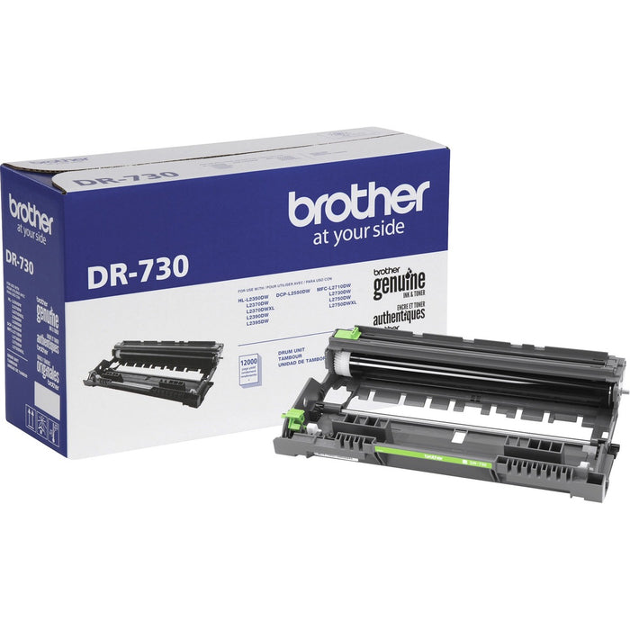 Brother Genuine DR-730 Mono Laser Drum Unit - Laser Print Technology - 12000 Pages - Black - 1 Each