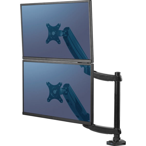 Fellowes Platinum Series Dual Stacking Monitor Arm - 2 Display(s) Supported - 27" Screen Support - 19.96 kg Load Capacity - 1 Each