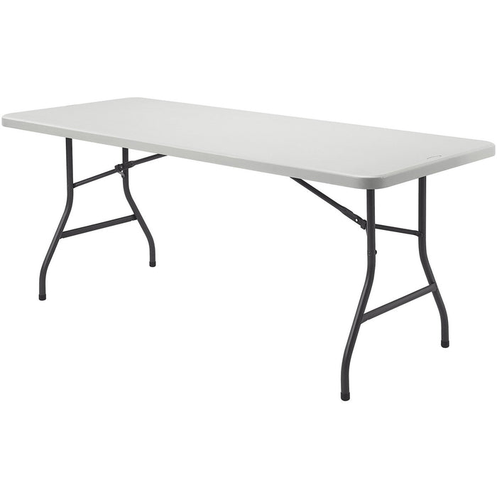 Lorell Ultra-Lite Banquet Table - Light Gray Rectangle Top - Dark Gray Base - 600 lb (272.16 kg) Capacity - 96" (2438.40 mm) Table Top Width x 30" (762 mm) Table Top Depth x 2" (50.80 mm) Table Top Thickness - 29" (736.60 mm) Height - Indoor, Outdoor, Ban