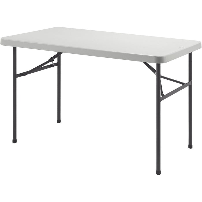Lorell Ultra-Lite Banquet Table - Light Gray Rectangle Top - Dark Gray Base - 450 lb (204.12 kg) Capacity - 48" (1219.20 mm) Table Top Width x 30" (762 mm) Table Top Depth x 2" (50.80 mm) Table Top Thickness - 29" (736.60 mm) Height - Indoor, Outdoor, Ban