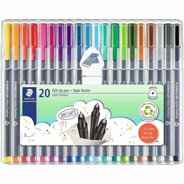 Staedtler Triplus Fineliner Marker Pen - 0.3 mm (0.01") Fine Pen Point - Water Based - 1 / Set