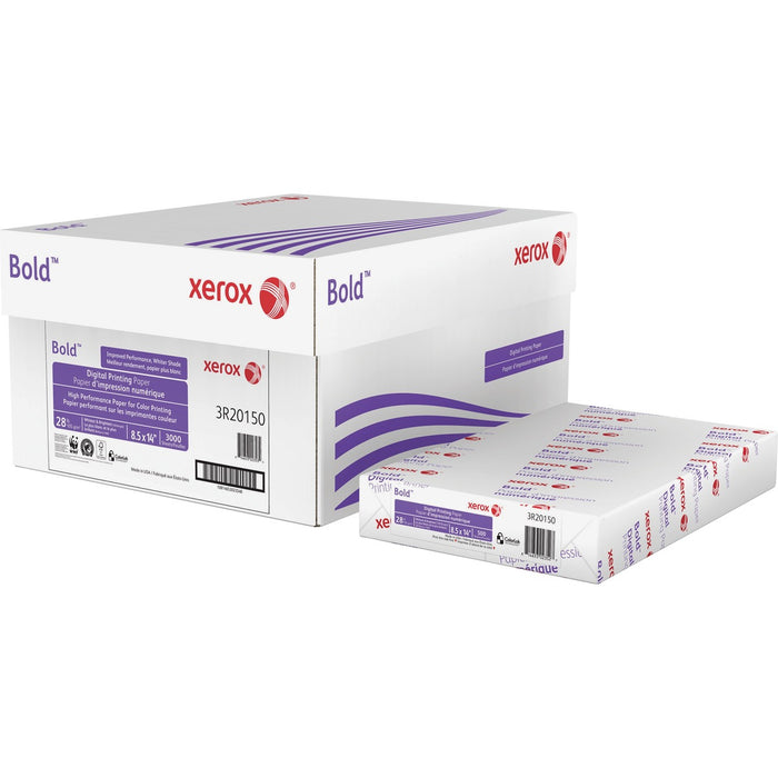 Xerox Bold Digital Printing Paper - White - 100 Brightness - 8 1/2" (215.90 mm) x 14" (355.60 mm) - 28 lb (12700.59 g) Basis Weight - White - 500 / Ream