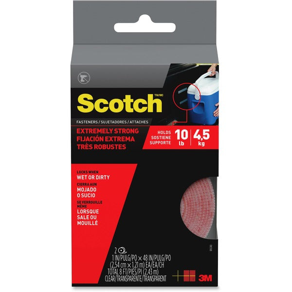 Scotch Outdoor Fasteners - 4 ft (1.2 m) Length x 1" (25.4 mm) Width - Clear - 1 / Pack