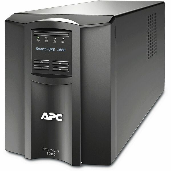 APC by Schneider Electric Smart-UPS 1000VA LCD 120V with SmartConnect - Tower - 3 Hour Recharge - 120 V Input - 120 V AC Output - Sine Wave - 8 x NEMA 5-15R Receptacle(s) - 8 x Battery/Surge Outlet