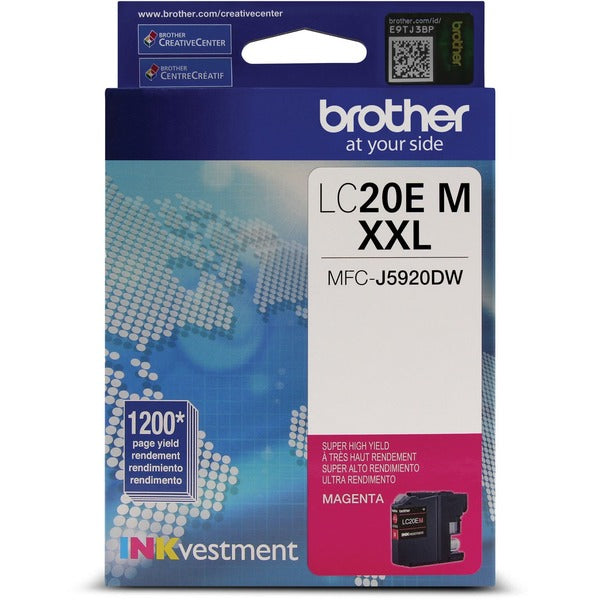 Brother INKvestment LC20EMS Original Super High (XXL Series) Yield Inkjet Ink Cartridge - Magenta - 1 Each - 1200 Pages