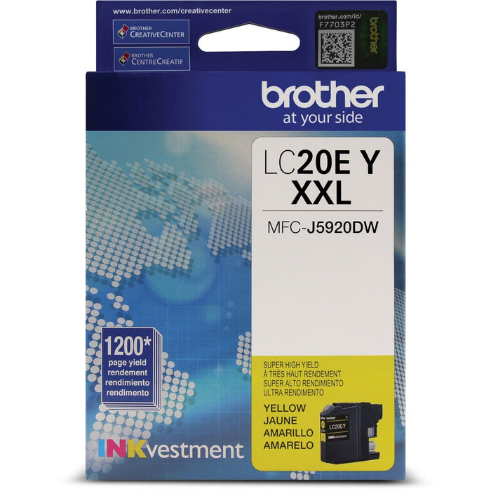 Brother INKvestment LC20EYS Original Super High (XXL Series) Yield Inkjet Ink Cartridge - Yellow - 1 Each - 1200 Pages