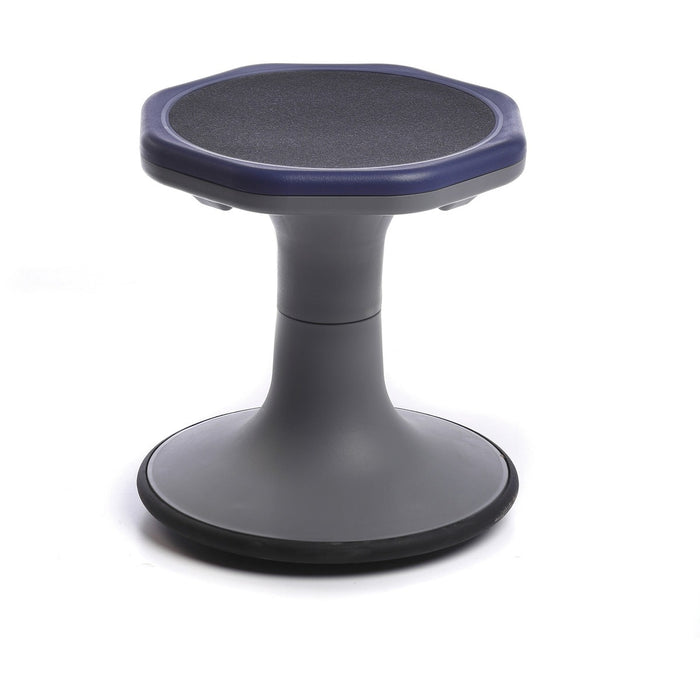 MITYBILT Jive Balance Stool 12"H - Memory Foam Seat Material - Light Gray, Navy - Polypropylene, Thermoplastic Elastomer (TPE) - 1 Each