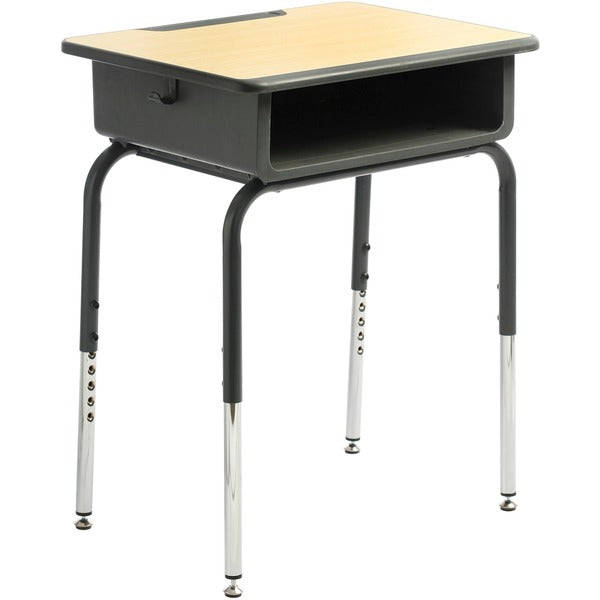 MITYBILT Sonic Student Desk - Laminated Rectangle Top - Four Leg Base - 4 Legs - Height Adjustable - 22" (558.80 mm) to 39" (990.60 mm) Adjustment - 24" (609.60 mm) Table Top Length x 18" (457.20 mm) Table Top Width - Student, Accessories - Maple, Charcoa