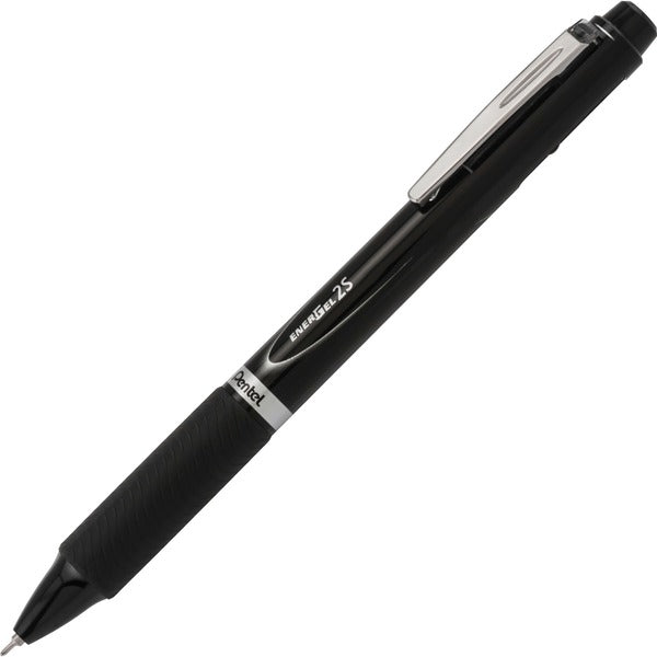 Pentel 2S Combo Pen/Mechanical Pencil - 0.5 mm (0.02") Lead Size - Black/Red Gel-based Ink - Black Barrel - Latex-free, Fatigue, Smooth Writing, Quick-drying Ink, Smear Resistant, Smudge Resistant, Left Handed, Right Handed - 1 Each