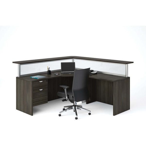 Heartwood Innovations Grey Dusk Laminate Desking - 35.5" x 23.8"29" , 1" Top - Finish: Gray Dusk - Thermofused Laminate (TFL) Table Top