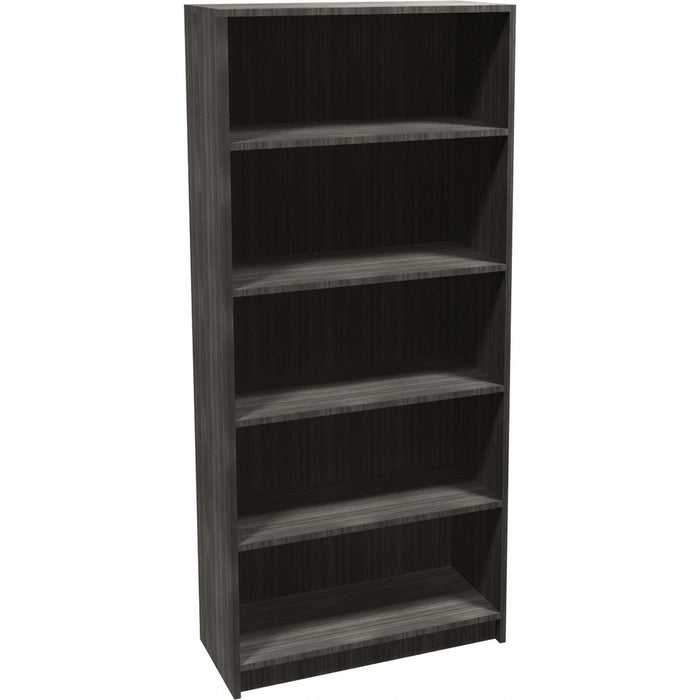 Heartwood Innovations Grey Dusk 5-shelf Bookcase - 71.5" (1816.10 mm) Height x 31.5" (800.10 mm) Width x 13.6" (345.44 mm) Depth - 5 Shelve(s) - 3 Adjustable Shelf(ves) - Finish: Gray Dusk - Thermofused Laminate (TFL) Table Top - 1 Each
