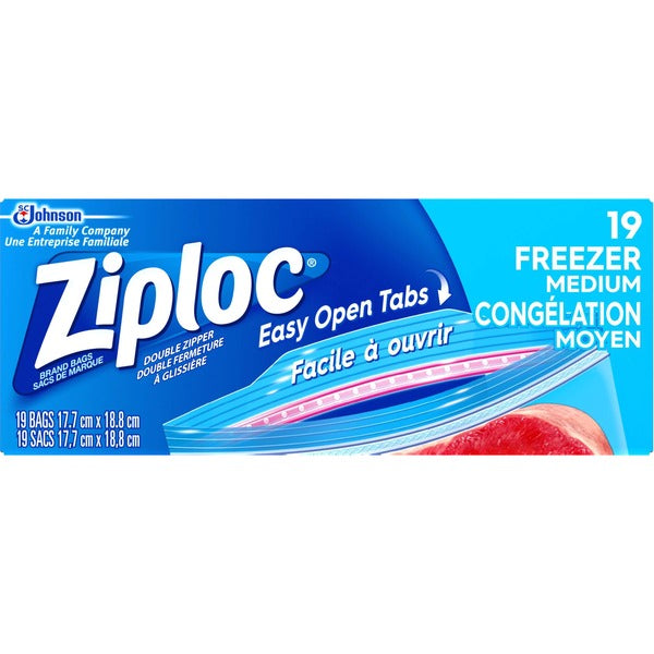 Ziploc&reg; Gallon Freezer Bags - Medium Size - 3.79 L Capacity - 2.70 mil (69 Micron) Thickness - Multi - 19/Box - Food, Meat, Poultry, Seafood, Soup