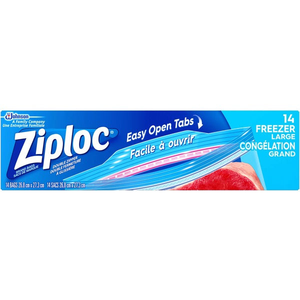 Ziploc&reg; Gallon Freezer Bags - Large Size - 3.79 L Capacity - 2.70 mil (69 Micron) Thickness - Multi - Food, Meat, Poultry, Soup, Seafood - 14 / Box