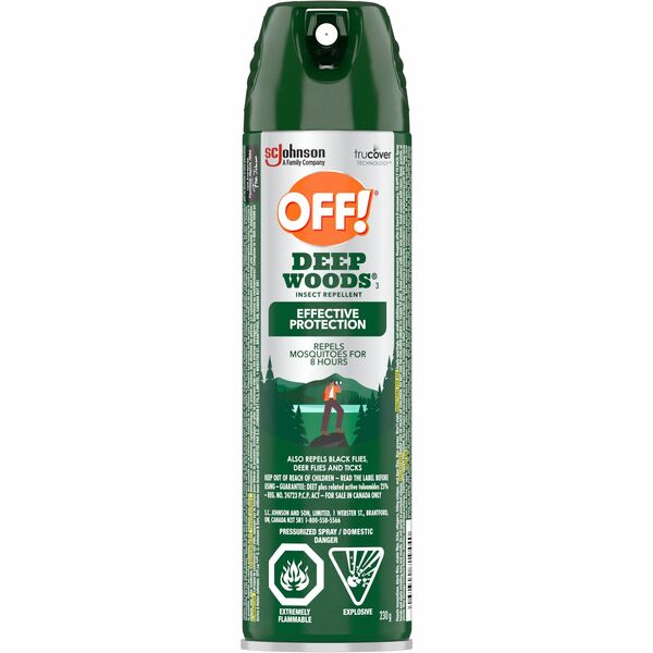 OFF! Deep Woods Aerosol - Spray - Kills Mosquitoes, Ticks, Flies, Gnats, Chiggers - 8.11 oz (230 g) - 1 Each