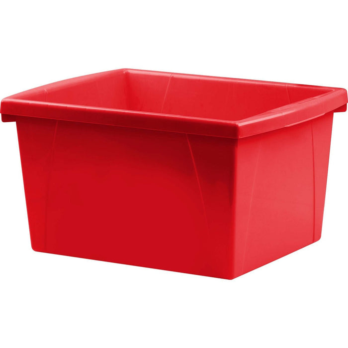 Storex Teal 4 Gallon Storage Bin - 15 L - Stackable - Plastic - Red - For Tool, Classroom Supplies - No - 1 Each