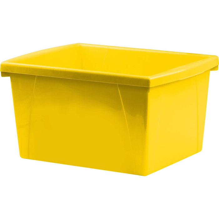 Storex Teal 4 Gallon Storage Bin - 15 L - Stackable - Plastic - Yellow - For Tool, Classroom Supplies - No - 1 Each