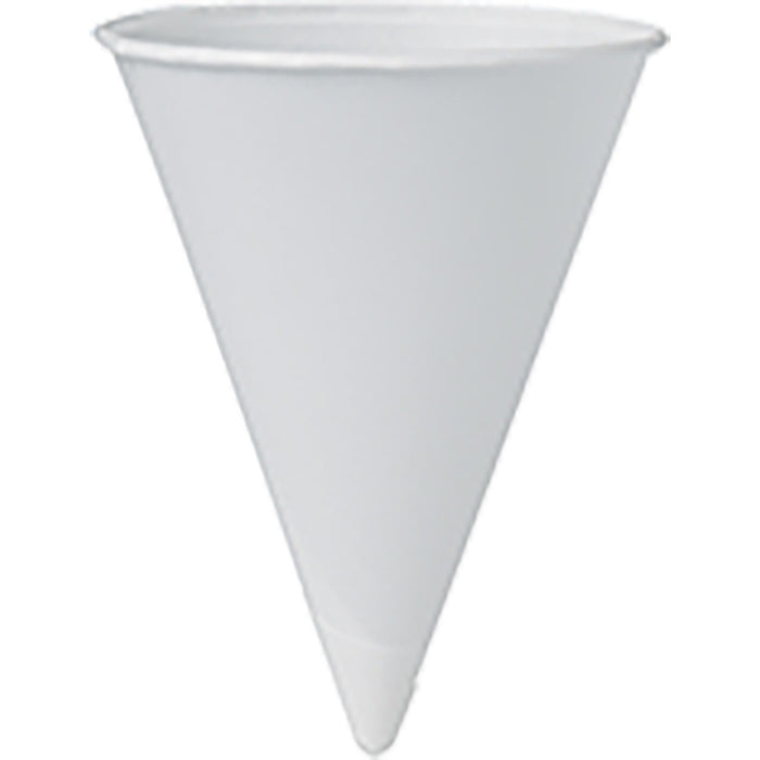 Solo Eco-Forward Paper Cone Water Cup- 4 oz - Cone - 200 / Pack - White - Paper - Water, Cold Drink