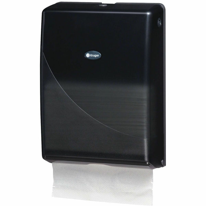 Kruger Folded Towel Dispenser - Singlefold, Multifold, C Fold Dispenser - 14.71" (373.63 mm) Height x 10.78" (273.81 mm) Width x 4.18" (106.17 mm) Depth - Smoke Black - 1 Each