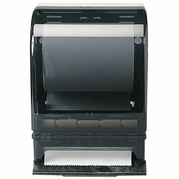 Designer Push Bar Roll Towel Dispenser - Push Bar, Roll Dispenser - 8.80" (223.52 mm) Height x 15.80" (401.32 mm) Width x 10.50" (266.70 mm) Depth - Smoke, Gray - Easy-to-load, Stub Roll, Key Lock - 1 Each