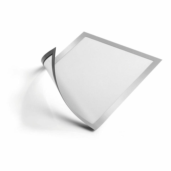 DURABLE DURAFRAME Document Frame - Holds 8.50" (215.90 mm) x 11" (279.40 mm) Insert - Rectangle - Surface - Horizontal, Vertical - Sturdy, Self-adhesive, Magnetic - Silver - 2 / Pack