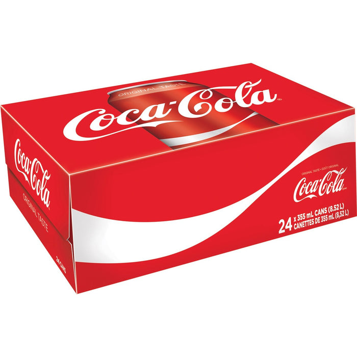 Coke Classic Canned Soft Drink - Ready-to-Drink - 354.88 mL - Cola - 24 / Box