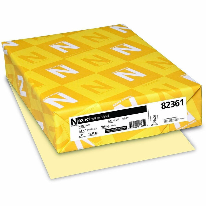 Exact Vellum Bristol Paper - Ivory - Letter - 8 1/2" (215.90 mm) x 11" (279.40 mm) - 67 lb (30390.69 g) Basis Weight - Heavyweight, Durable, Quick Drying, Acid-free - Ivory - 1 Pack