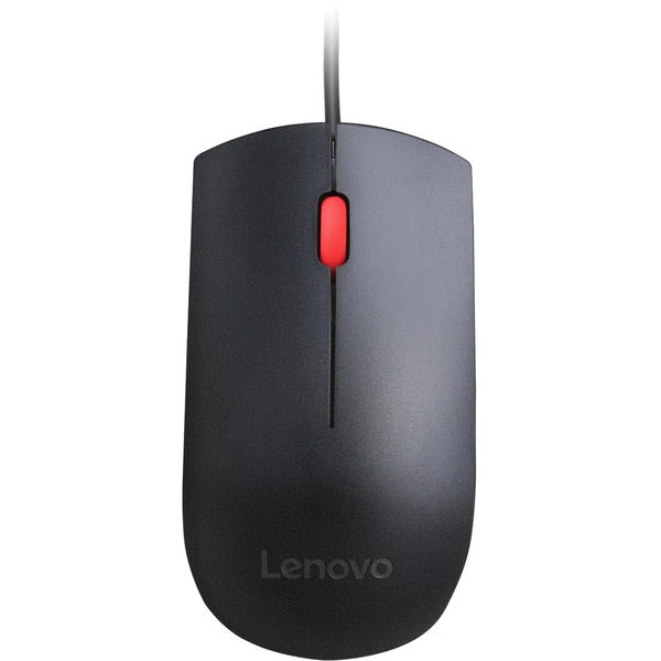Lenovo Essential USB Mouse - Optical - Cable - Black - USB - 1600 dpi - Scroll Wheel - 3 Button(s) - Symmetrical - 1 Each