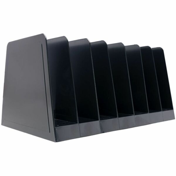 Business Source Desk Step Sorter - 4.5" (114.30 mm) Height x 8.8" (222.25 mm) Width x 5.5" (139.70 mm) Depth - Desktop - 25% Recycled - Black - Plastic - 1 Each