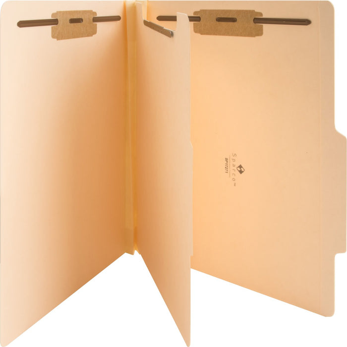 Business Source Letter Recycled Classification Folder - 8 1/2" (215.90 mm) x 11" (279.40 mm) - 2" (50.80 mm) Expansion - 2" (50.80 mm) Fastener Capacity - End Tab Location - 1 Divider(s) - 18 pt. (6.34 mm) - 10% Recycled - 10 / Box