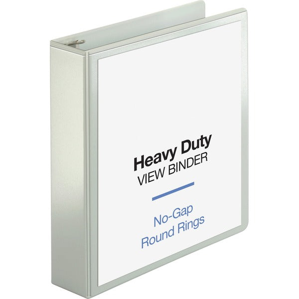 Business Source Round-ring View Binder - 2" Binder Capacity - Letter - 8 1/2" x 11" Sheet Size - 475 Sheet Capacity - Round Ring Fastener(s) - 2 Internal Pocket(s) - Polypropylene, Chipboard, Board - White - Wrinkle-free, Non-glare, Transfer Safe, Gap-fre