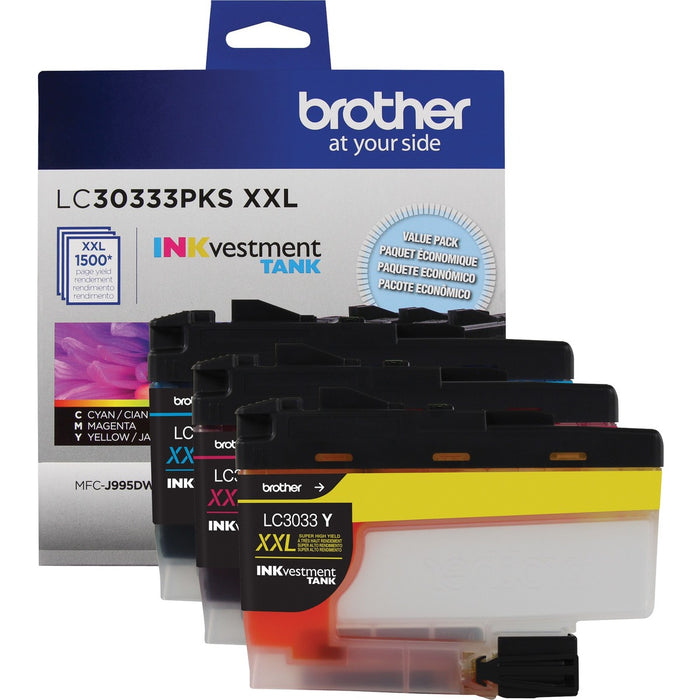 Brother LC30333PKS Original Inkjet Ink Cartridge - Magenta, Yellow, Cyan - 3 / Pack - 1500 Pages Cyan, 1500 Pages Magenta, 1500 Pages Yellow