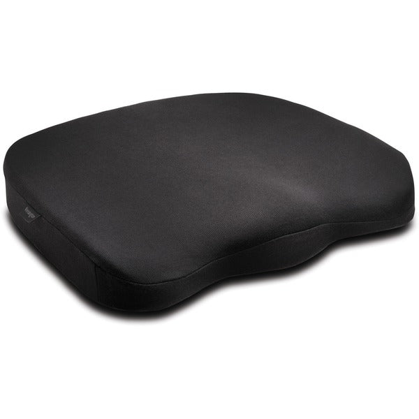 Kensington Ergonomic Memory Foam Seat Cushion - Foam - Ergonomic Design, Anti-slip, Removable Cover, Carrying Strap - Black - 1 Each
