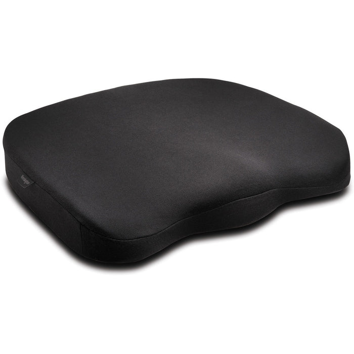 Kensington Ergonomic Memory Foam Seat Cushion - Foam - Ergonomic Design, Anti-slip, Removable Cover, Carrying Strap - Black - 1 Each