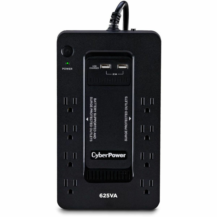 CyberPower ST625U Standby UPS Systems - 625VA/360W, 120 VAC, NEMA 5-15P, Compact, 8 Outlets, PowerPanel&reg; Personal, $100000 CEG, 3YR Warranty