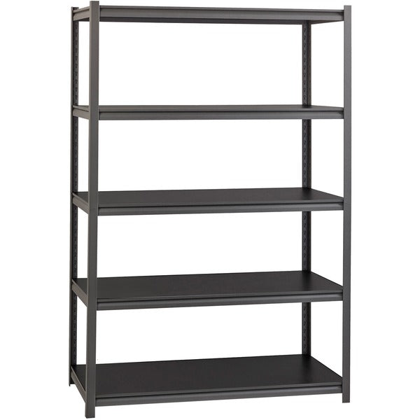 Lorell Iron Horse 3200 lb Capacity Riveted Shelving - 5 Shelf(ves) - 72" (1828.80 mm) Height x 48" (1219.20 mm) Width x 18" (457.20 mm) Depth - 30% Recycled - Black - Steel, Laminate - 1 Each
