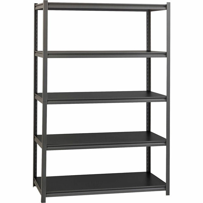 Lorell Iron Horse 3200 lb Capacity Riveted Shelving - 5 Shelf(ves) - 72" (1828.80 mm) Height x 48" (1219.20 mm) Width x 24" (609.60 mm) Depth - 30% Recycled - Black - Steel, Laminate - 1 Each